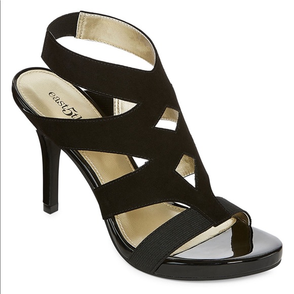 Strappy Heel Open Toe Stiletto Black - Picture 1 of 8